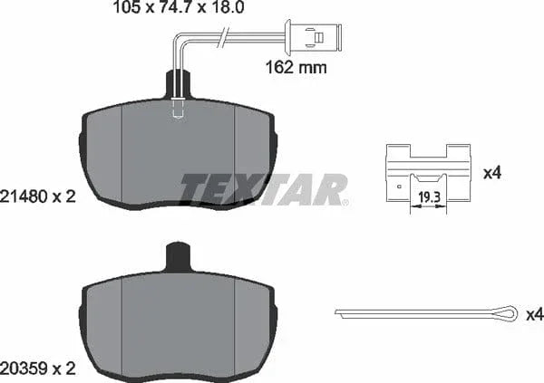 Textar Brake Pads Full Set Of 4 Front 2148001 - image 5