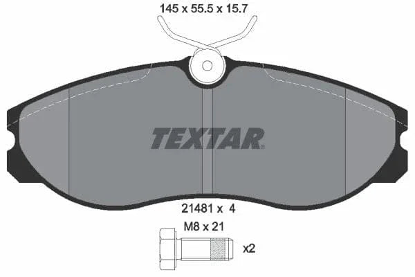 Textar Brake Pads Full Set Of 4 Front With Brake Caliper Screws 2148101 - image 4