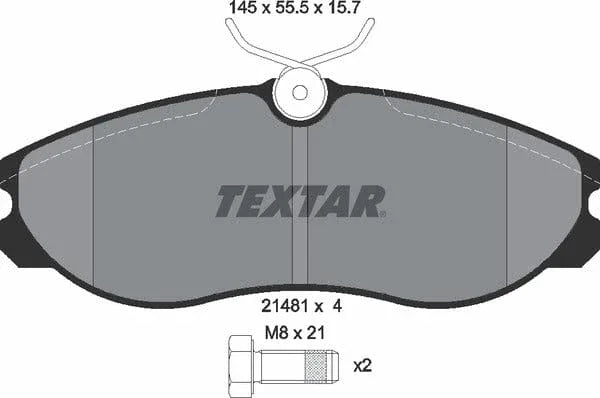 Textar Brake Pads Full Set Of 4 Front With Brake Caliper Screws 2148101 - image 5