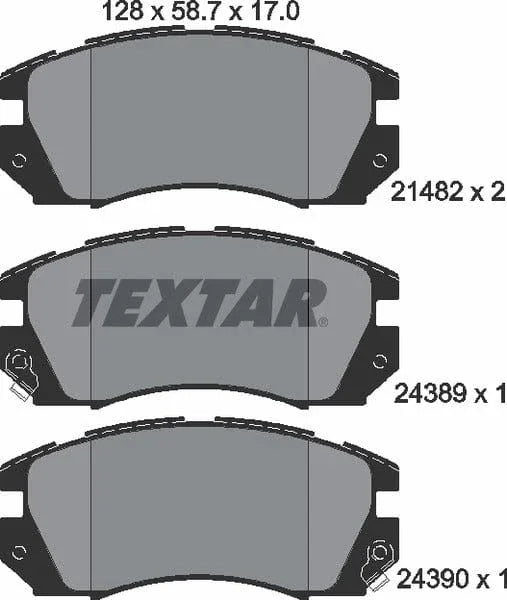 Textar Brake Pads Full Set Of 4 Front 2148202 - image 5