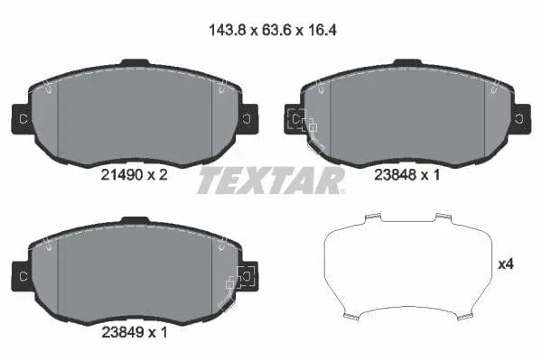 Textar Brake Pads Full Set Of 4 Front 2149001 - image 4