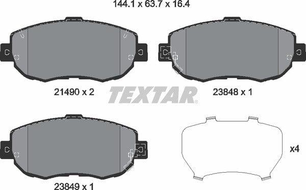 Textar Brake Pads Full Set Of 4 Front 2149001 - image 5