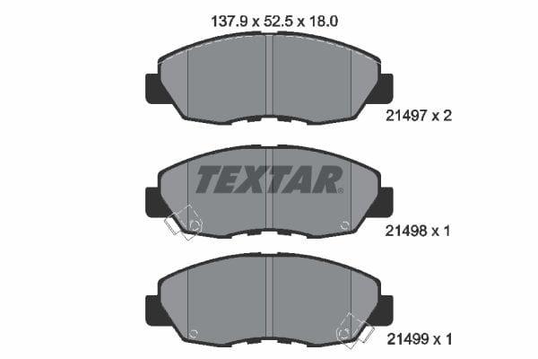 Textar Brake Pads Full Set Of 4 Front 2149701 - image 4