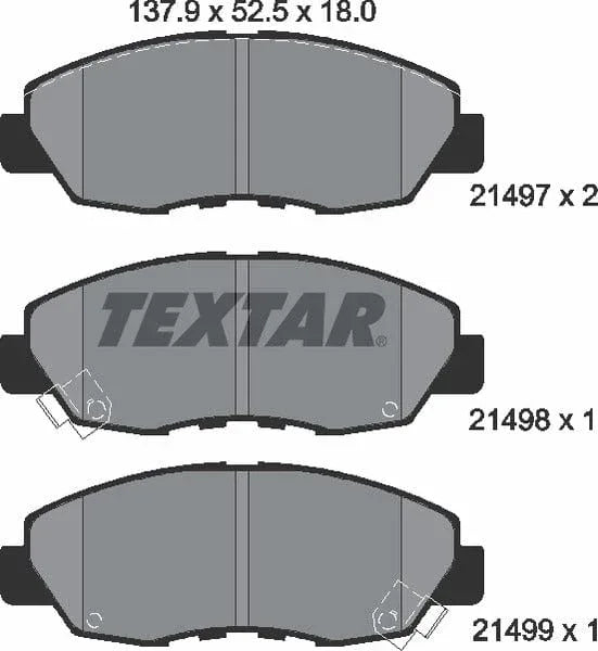 Textar Brake Pads Full Set Of 4 Front 2149701 - image 5