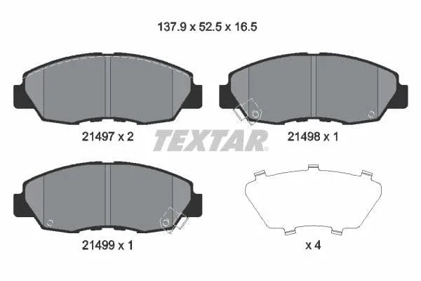 Textar Brake Pads Full Set Of 4 Front 2149704 - image 4