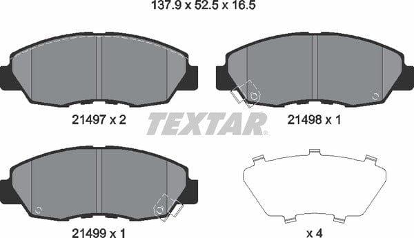 Textar Brake Pads Full Set Of 4 Front 2149704 - image 5