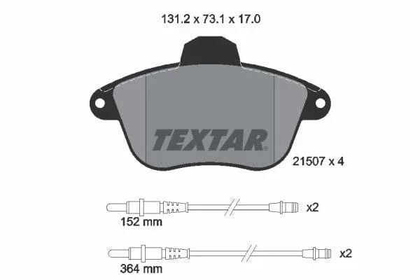 Textar Brake Pads Full Set Of 4 Front 2150701 - image 4