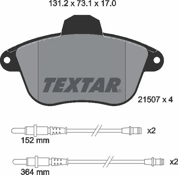 Textar Brake Pads Full Set Of 4 Front 2150701 - image 5