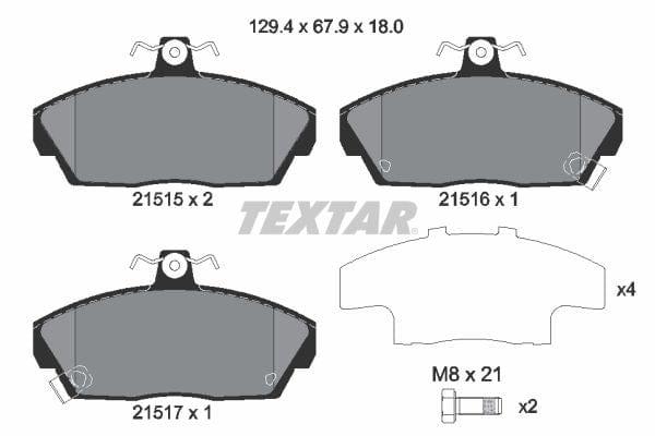 Textar Brake Pads Full Set Of 4 Front With Brake Caliper Screws With Accessories 2151503 - image 4