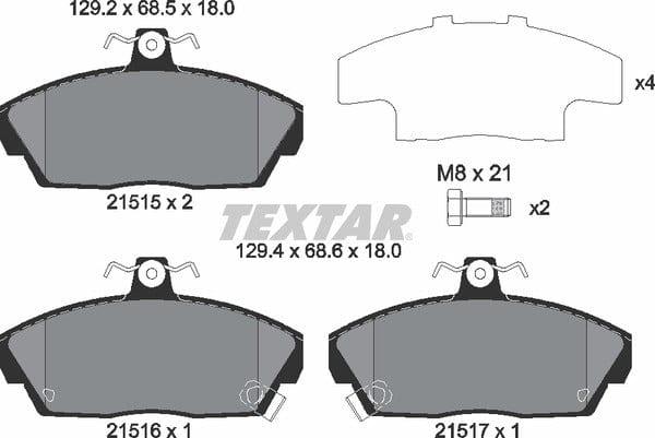 Textar Brake Pads Full Set Of 4 Front With Brake Caliper Screws With Accessories 2151503 - image 5