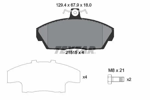 Textar Brake Pads Full Set Of 4 Front With Brake Caliper Screws 2151504 - image 4