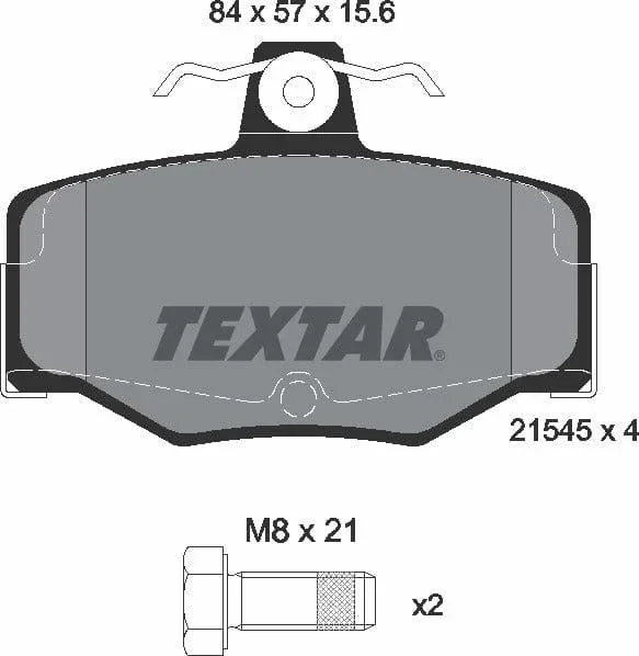 Textar Brake Pads Full Set Of 4 Rear With Brake Caliper Screws 2154501 - image 5