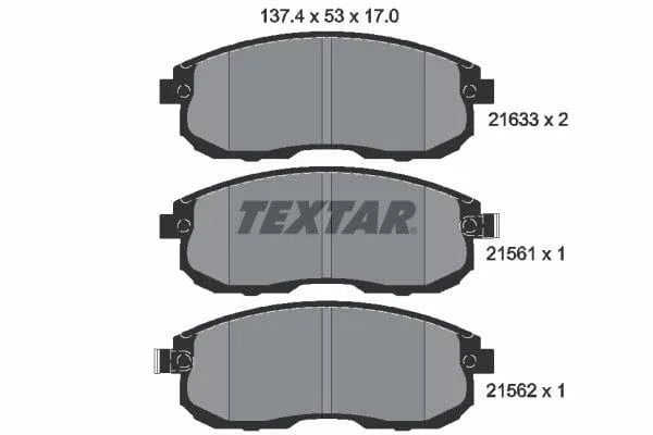Textar Brake Pads Full Set Of 4 Front 2156101 - image 4