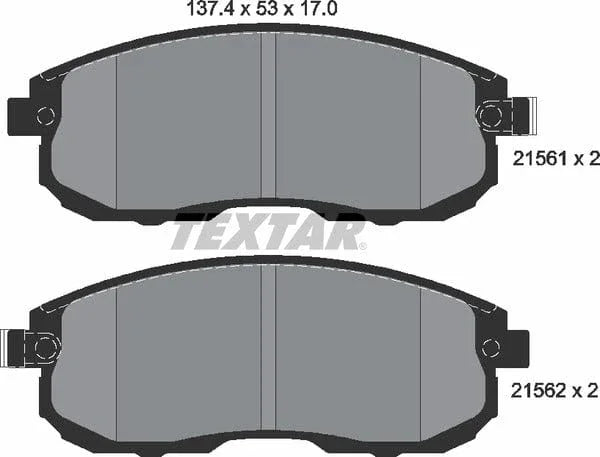 Textar Brake Pads Full Set Of 4 Front 2156201 - image 5