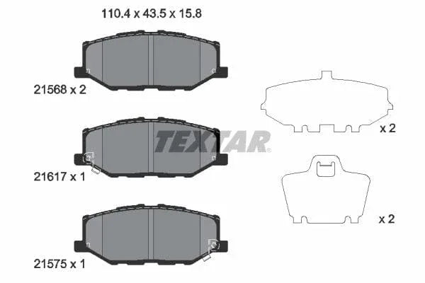 Textar Brake Pads Full Set Of 4 Front 2156801 - image 4