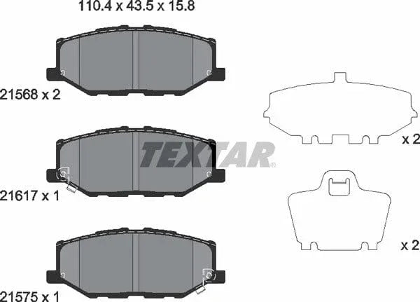 Textar Brake Pads Full Set Of 4 Front 2156801 - image 5