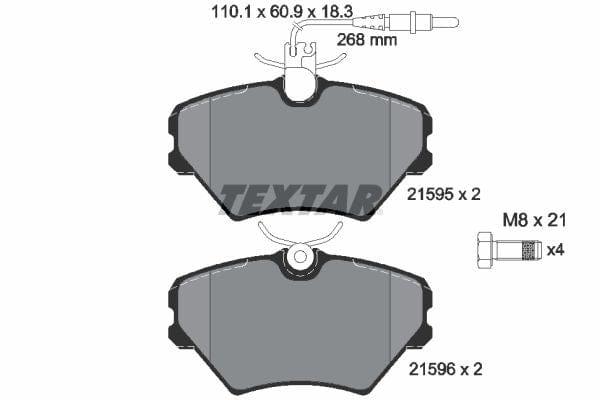 Textar Brake Pads Full Set Of 4 Front With Brake Caliper Screws 2159502 - image 4