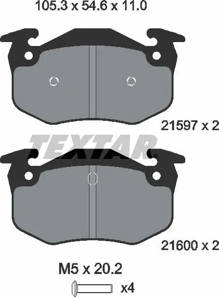 Textar Brake Pads Full Set Of 4 Rear With Brake Caliper Screws 2159701 - image 5