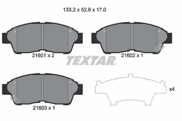 Textar Brake Pads Full Set Of 4 Front 2160101 - image 4