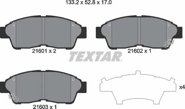 Textar Brake Pads Full Set Of 4 Front 2160101 - image 5