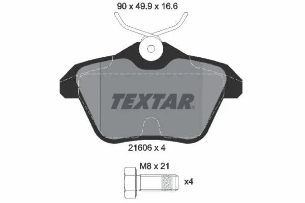 Textar Brake Pads Full Set Of 4 Rear With Brake Caliper Screws 2160601 - image 4