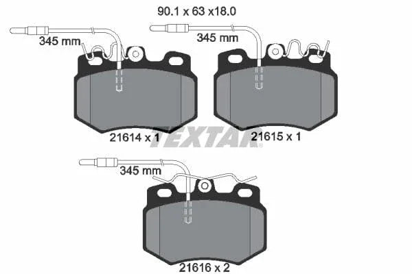 Textar Brake Pads Full Set Of 4 Front 2161403 - image 4