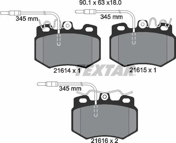 Textar Brake Pads Full Set Of 4 Front 2161403 - image 5