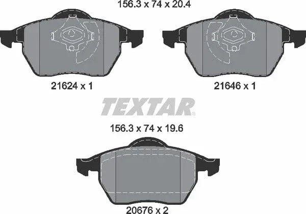 Textar Brake Pads Full Set Of 4 Front 2162402 - image 5