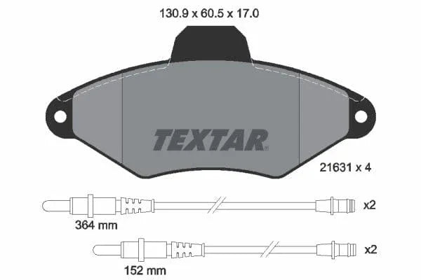 Textar Brake Pads Full Set Of 4 Front 2163102 - image 4