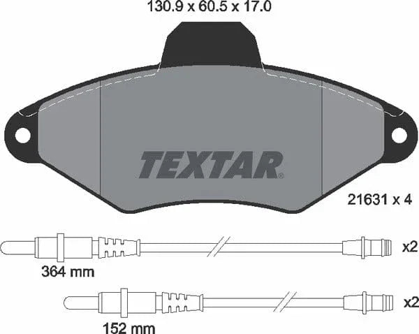 Textar Brake Pads Full Set Of 4 Front 2163102 - image 5