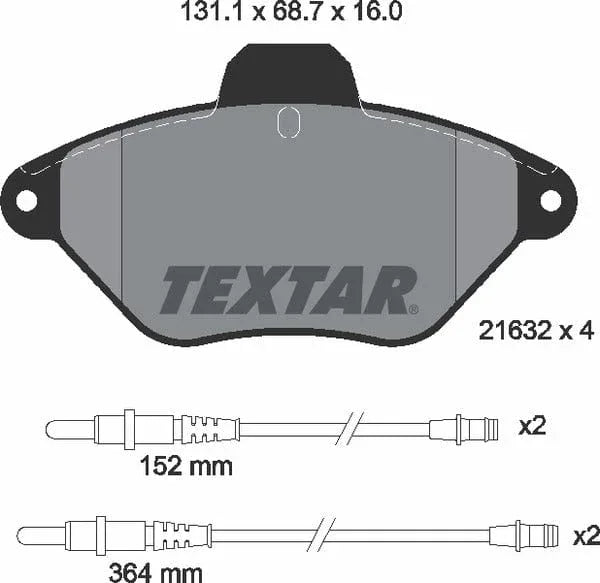 Textar Brake Pads Full Set Of 4 Front 2163201 - image 5