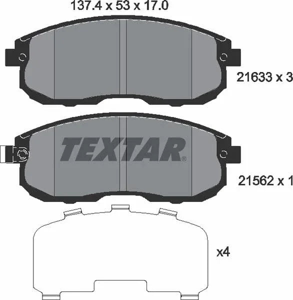 Textar Brake Pads Full Set Of 4 Front 2163301 - image 5