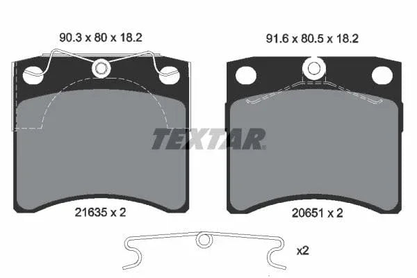 Textar Brake Pads Full Set Of 4 Front With Accessories 2163501 - image 4