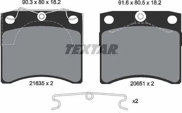 Textar Brake Pads Full Set Of 4 Front With Accessories 2163501 - image 5