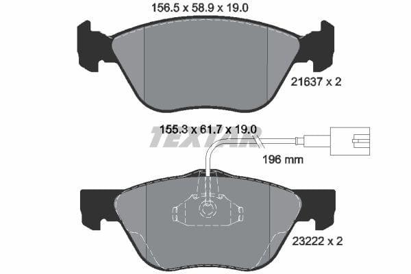 Textar Brake Pads Full Set Of 4 Front 2163702 - image 4
