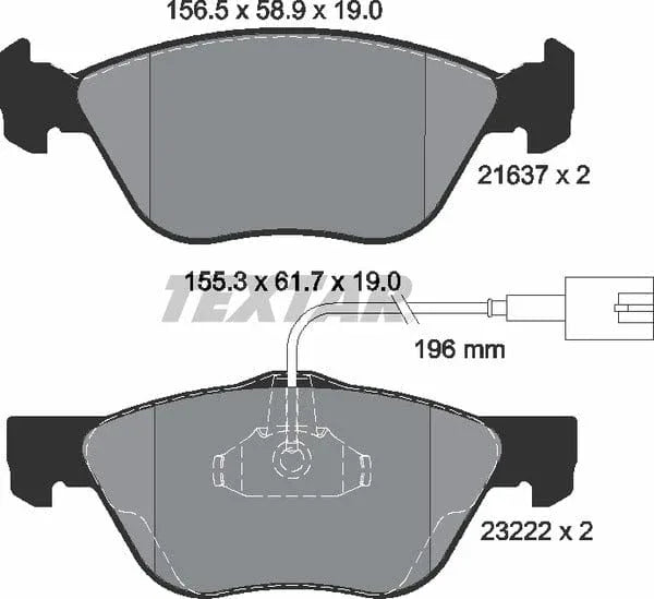 Textar Brake Pads Full Set Of 4 Front 2163702 - image 5