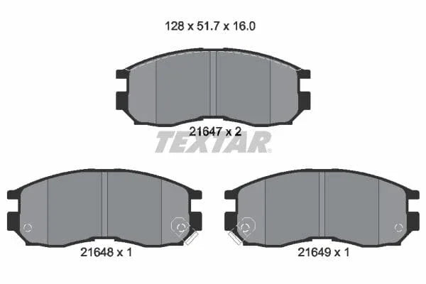 Textar Brake Pads Full Set Of 4 Front Rear 2164701 - image 4