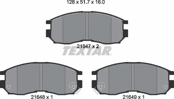 Textar Brake Pads Full Set Of 4 Front Rear 2164701 - image 5