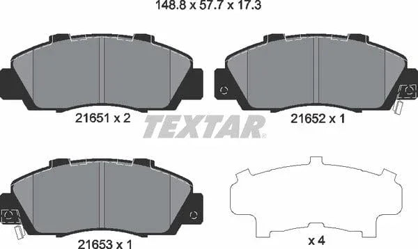 Textar Brake Pads Full Set Of 4 Front Rear 2165101 - image 5