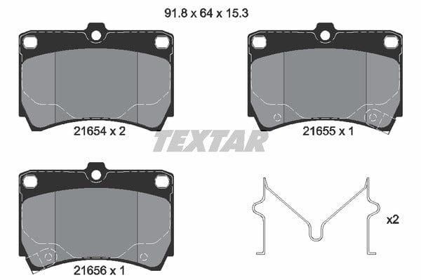 Textar Brake Pads Full Set Of 4 Front With Accessories 2165404 - image 5