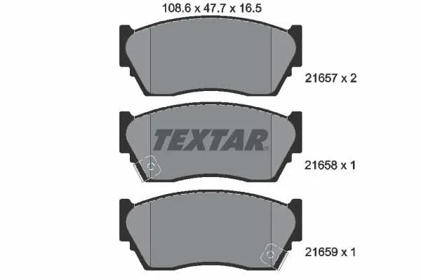 Textar Brake Pads Full Set Of 4 Front 2165701 - image 4