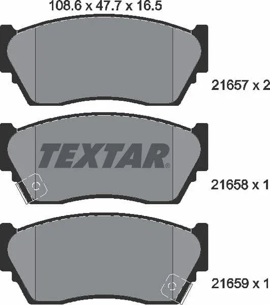 Textar Brake Pads Full Set Of 4 Front 2165701 - image 5