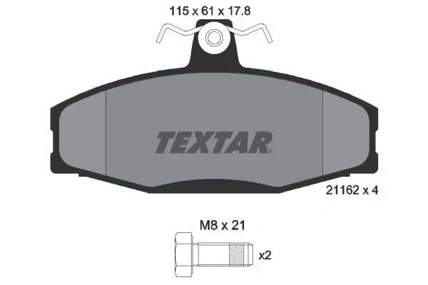 Textar Brake Pads Full Set Of 4 Front With Brake Caliper Screws 2166201 - image 4