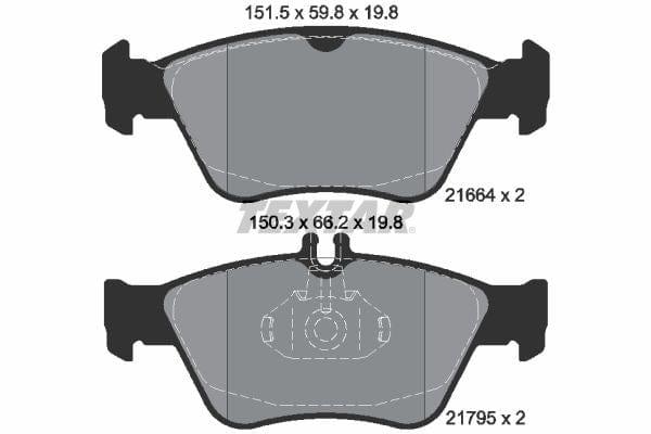 Textar Brake Pads Full Set Of 4 Front 2166404 - image 4