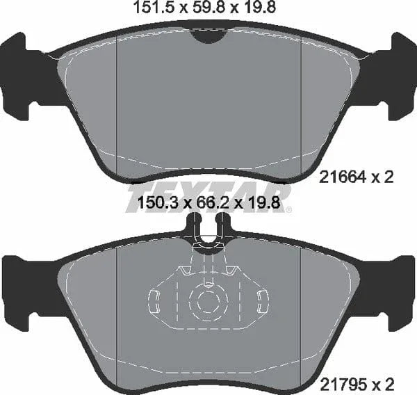 Textar Brake Pads Full Set Of 4 Front 2166404 - image 5