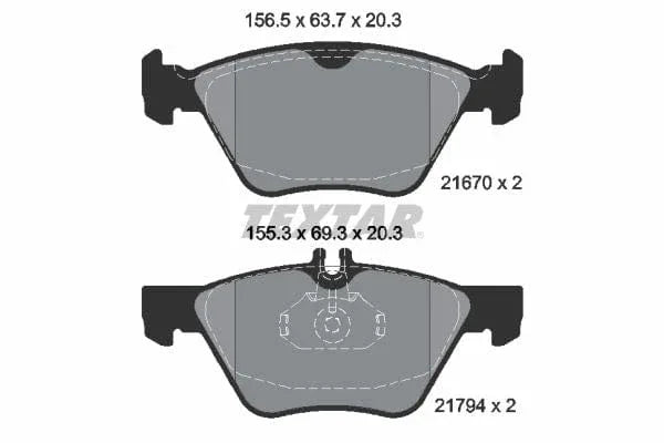 Textar Brake Pads Full Set Of 4 Front 2167001 - image 4