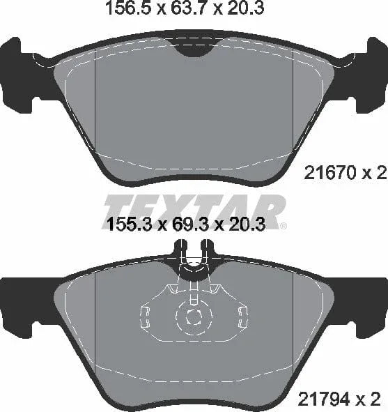 Textar Brake Pads Full Set Of 4 Front 2167001 - image 5