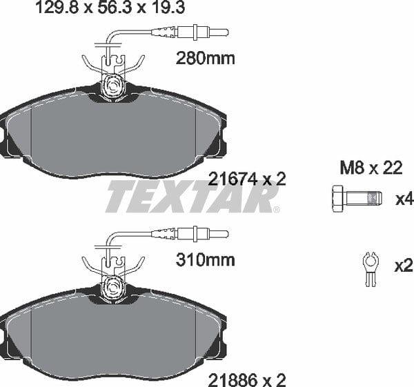 Textar Brake Pads Full Set Of 4 Front With Brake Caliper Screws With Accessories 2167403 - image 5