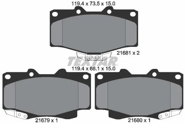 Textar Brake Pads Full Set Of 4 Front 2167901 - image 4
