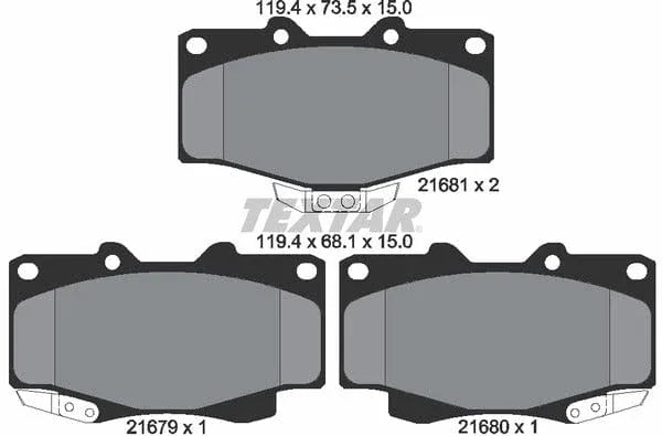 Textar Brake Pads Full Set Of 4 Front 2167901 - image 5